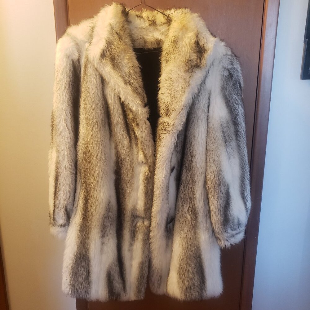 Vintage Tissavel France Faux Fur Coat